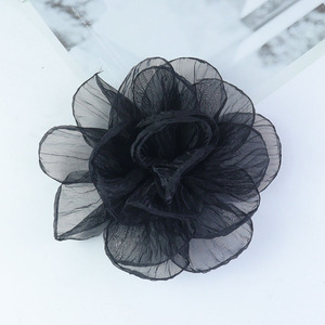 20cm Internet Celebrity Feeërieke Oversized Tulle Bloemige Stof Bloem Broche <span class=keywords><strong>DIY</strong></span> Rozen Kledingaccessoire Strijkijzer voor Vrouwen - Product Image 4