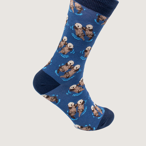 1 Par de Calcetines Cómodos y Divertidos para Hombre, Diseño de Hermanos Nadadores, Altura Media, Aptos para Todas las Temporadas - Product Image 1
