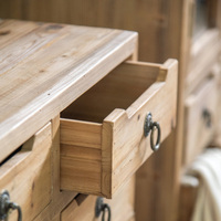 Table console d'appoint avec tiroirs en bois de sapin, écologique et durable, style antique, gain de place, pour bureau à domicile, salon, hôtel, entrée