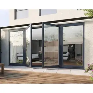 Высококачественная алюминиевая теплоизоляционная створчатая дверь для французского патио для гостиной для коммерческого здания