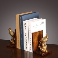 Serre-livres créatifs en résine de style européen, motif oiseau en forme de L, décoration de maison, ornements de bureau, accessoires pour étagère de bureau, cadeau