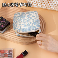 Mini porte-monnaie matelassé mignon, étui pour écouteurs, porte-cartes, pochette courte portable, petit sac à main, doublure en coton