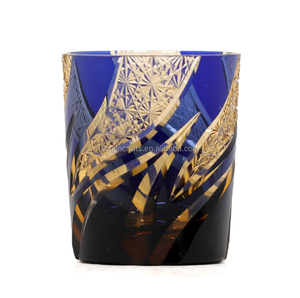 Gobelet en verre à whisky <span class=keywords><strong>Edo</strong></span> Kiriko de 240 ml coupé à la main pour effacer la tasse à boire de couleur ambre - Product Image 2