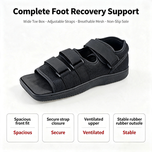 Scarpa Post-Operatoria Professionale con Punta Quadrata, Chiusura in Velcro, Suola in EVA TPR, per Recupero Post-Chirurgico e Ortopedia - Product Image 4