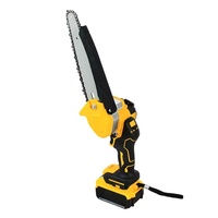 Scie à chaîne portable sans balais au lithium rechargeable de 21 V et 8 pouces pour l'entretien du jardin et la coupe de bois domestique