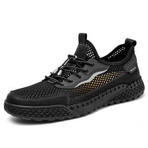 Chaussures décontractées d'été 2026 pour hommes, en maille respirante, design ajouré, semelle souple, légères, avec fond cousu antidérapant - Product Image 1