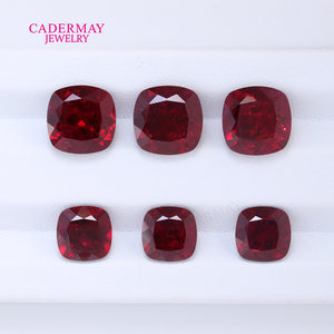 Cadermay 11 Shapes Dark Red Lab Grown <strong>Ruby</strong> Loose Synthetic <strong>Ruby</strong> Gemstones with Cracks and Inclusions for Jewelry Making - Product Image 2