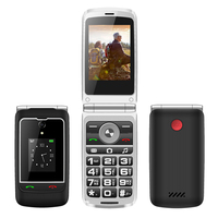 Téléphone intelligent à clapet 4G pour seniors avec clavier, SOS, double SIM, 1000 mAh, 0,08 MP, police grande taille, Wifi/GPS/Facebook/WhatsApp