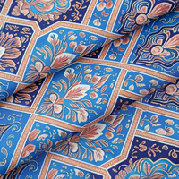 Tissu Popeline de Coton Tissé Premium Personnalisé Impression Réactive par Sérigraphie Cylindrique Traditionnelle Anti-statique Respirant