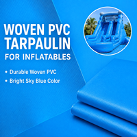 Tissu PVC tissé 500D 18x18 bleu ciel lumineux et résistant à l'humidité pour événements extérieurs