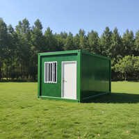 Maison conteneur préfabriquée verte à deux étages, prix usine OEM, pour bureau moderne