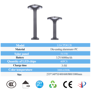 Ad alta luminosità in alluminio LED solare giardino luci impermeabile passerella esterna dissuasore e prato sentiero per il paesaggio - Product Image 6