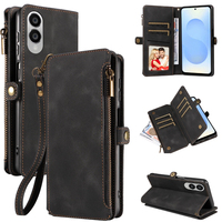 Dompet Kulit PU untuk Samsung S25 Edge, 9 Slot Kartu + Kantong Koin Ber-resleting, Penyangga, Pemblokir RFID, 360 °   Perlindungan