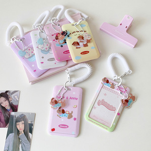 Porta Tarjetas de 3 Pulgadas con Diseño de Cachorro Adorable, Funda para Photocards de Ídolos, Protector de Tarjetas de Identificación Escolar, Estuche para Tarjetas de Comida, Lindo Llavero y Colgante para Bolsa - Product Image 4