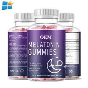 Wholesale Sleep Deep Aid Melatonina/Melatonin Gummies Candy Vitamin B6 5HTP Sleep Gummies Ashwagandha L-theanine 5-HTP Gummy