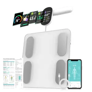 ITO Bmi Báscula de baño inteligente Personal Digital 8 electrodos Báscula inteligente Monitor de composición corporal con informe Báscula de peso-