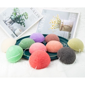 100% naturel Divers Couleurs Demi-boule Forme Naturel Pur Konjac Éponge Pour Le Nettoyage Du <span class=keywords><strong>Visage</strong></span> - Product Image 4