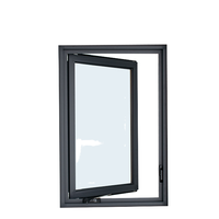 Fenêtre à battant en aluminium à double vitrage anti-ouragan standard avec verre Low-E