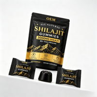 Gummies à l'extrait de Shilajit 200 mg par portion (équivalent 3000 mg), 20 % d'acide fulvique, complexe de minéraux traces, soutien énergétique naturel