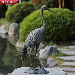 Décor de jardin extérieur Statue de <span class=keywords><strong>grue</strong></span> à héron de style moderne Oiseaux Animaux en métal - Product Image 3