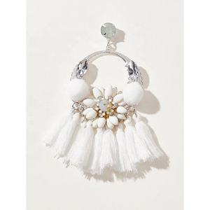 Pendientes de Aro Simia con Borla, Estilo Étnico, Modernos, con Circonita, Geométricos, Chapados en Oro, Joyería de Aleación, Inspiración Cristiana - Product Image 5