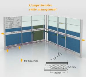 Office partition kubische design 120 grad schreibtisch 3 sitz büro arbeit station möbel - Product Image 4