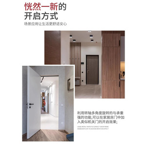 Charnière pivotante à 360 degrés en acier inoxydable 304 avec roulement dissimulé pour installation supérieure et inférieure de porte en bois - Product Image 4