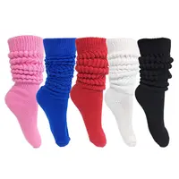 Fashionable wholesale cotton extra long heavy slouchy socks custom thick vendor red slouch socks for women