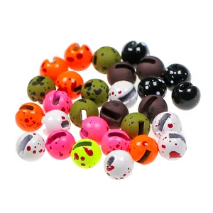 2.5~3.5mm UV Mottled Spots Tactical Slotted Tungsten Beads Nymph Streamer Bead Head Fly Tying Material Fishing Lure
