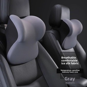Almohada para reposacabezas de coche, cojín para respaldo de automóvil, almohadilla de soporte lumbar de espuma viscoelástica de alta gama para asiento de coche, estilo empresarial, juego de 2 - Product Image 1