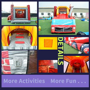Castillo Inflable con Tobogán de Camión de Bomberos para Niños, Ideal para Fiestas Temáticas de Bomberos - Product Image 4