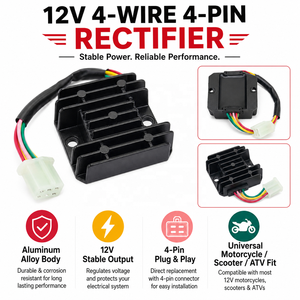 Nouveau régulateur redresseur de tension 12 V à 4 fils et 4 broches pour moto 150-250 CC, scooter Gy6 50 150 CC, cyclomoteur, VTT - Product Image 2
