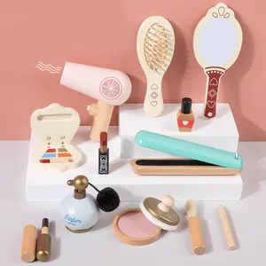 Fille semblant jouer maquillage jouets Simulation Nature en bois cosmétique maquillage ensemble jouer maison princesse beauté jouets pour filles cadeaux