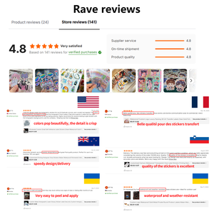 Feuille d'autocollants transparents en PVC personnalisés, mignons, dessin animé, <span class=keywords><strong>soleil</strong></span>, <span class=keywords><strong>nuage</strong></span>, arc-en-ciel, imperméables, décoratifs, autocollants transparents imperméables - Product Image 6