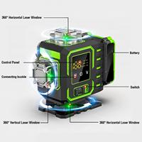 Niveau laser vert 4D industriel 16 lignes à auto-nivellement 360° omnidirectionnel à fixation murale rotatif – Offre Spéciale