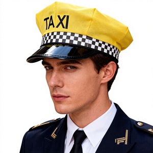 Nuevo <span class=keywords><strong>Gorro</strong></span> Octogonal Amarillo de <span class=keywords><strong>Taxi</strong></span> para Comercio Exterior, Bordado a Máquina, para Verano, Playa, Festividades, Atrezzo de Escenario y Actuaciones - Product Image 1