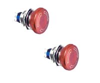 Interrupteur d'arrêt d'urgence 22 mm, étanche IP65, bouton-poussoir champignon à verrouillage 1NO1NC 2NO2NC, déverrouillage par torsion, interrupteur d'arrêt d'urgence rouge 5A 250V en acier inoxydable