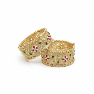 PADMAWATI Luxury High Quality Tungsten Gold Plated Original Multi Color Bangles Set Maharashtra Bridal Wedding Anniversary <b>Gift</b> - Product Image 2