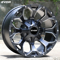Jantes de voiture en aluminium monobloc EVOR forgées en Chine, pour tout-terrain, 16, 17, 18, 20, 22 pouces, couleur noir et argent