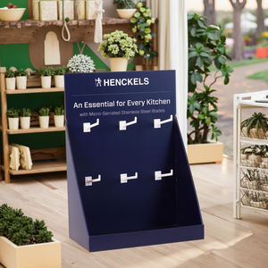 ชั้นวางกระดาษลูกฟูก pdq แบบพกพาพับได้สำหรับงานนิทรรศการเครื่องเขียน - Product Image 1