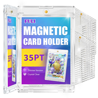 Vente en gros de porte-cartes en plastique transparent 35PT pour cartes de sport, porte-cartes magnétique premium One Touch pour l'affichage des cartes à collectionner