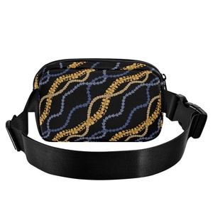 Riñonera Deportiva con Diseño Hawaiano Puakenikeni Negro, Estampado Personalizado, Impermeable, de Nailon, Estilo Lulu, para Mujer, para Viajes - Product Image 2