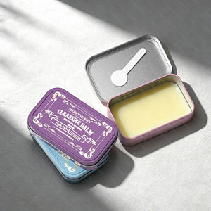 Caja Metálica Rectangular para Bálsamo Limpiador, Caja de Embalaje Cosmético Vacía con Tapa con Bisagra, Caja con Bisagra para Dulces - Product Image 1