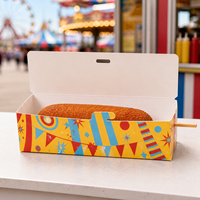 Boîtes à hot-dogs pliables personnalisées avec couvercle rabattable, résistantes, anti-graisse, jetables, de qualité alimentaire, vente en gros, prix compétitif