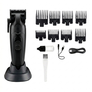 <span class=keywords><strong>Tondeuse</strong></span> à <span class=keywords><strong>cheveux</strong></span> sans fil OEM avec <span class=keywords><strong>levier</strong></span> <span class=keywords><strong>de</strong></span> <span class=keywords><strong>réglage</strong></span>, lame en acier inoxydable noir, moteur silencieux pour les professionnels <span class=keywords><strong>de</strong></span> la coiffure - Product Image 1