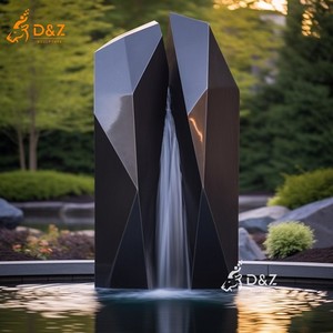 Nhóm D&Z thiết kế và sản xuất theo yêu cầu các tiểu cảnh nước trang trí ngoài trời, thác nước tường đen hiện đại, thủ công, cỡ lớn. - Product Image 6