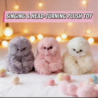Peluche Électrique Super Douce Hibou Timide Mirumi, Pendentif de Sac, Recharge USB, Peut Chantier, Se Tourne la Tête, Anti-Stress, Transfrontalier