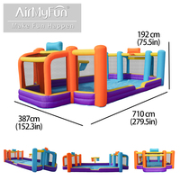 Château gonflable pour enfants d'extérieur, structure de saut gonflable portable, capacité de 180 kg, 4 personnes