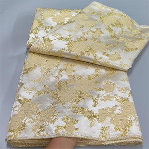 قماش دانتيل بروكيد جديد مع تطريز، أقمشة دانتيل جاكار أفريقية لفساتين الزفاف، دانتيل تول نيجيري - Product Image 1