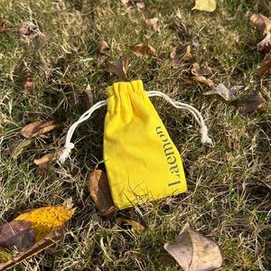 Factory Design Yellow Color Cotton Canvas Fabric <b>Pouch</b> Recycled Natural Cotton <b>Drawstring</b> Dust Bag - Product Image 4